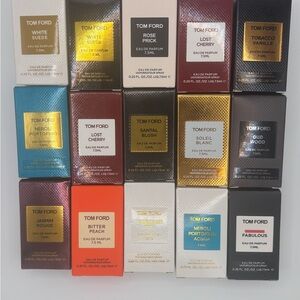Tom Ford Mini Fragrance Set - White, Gold, Red, Blue, Orange, Brown, Black
